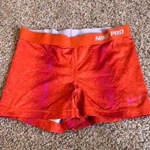 Nike pro orange & pink spandex